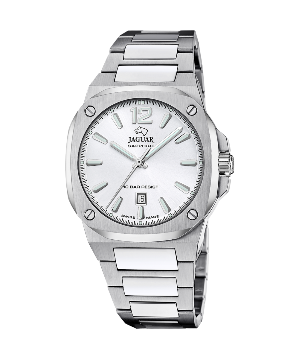 RELOJ JAGUAR SWISS MADE J1024/4 PLATEADO CORREA DE ACERO INOXIDABLE 316L, HOMBRE