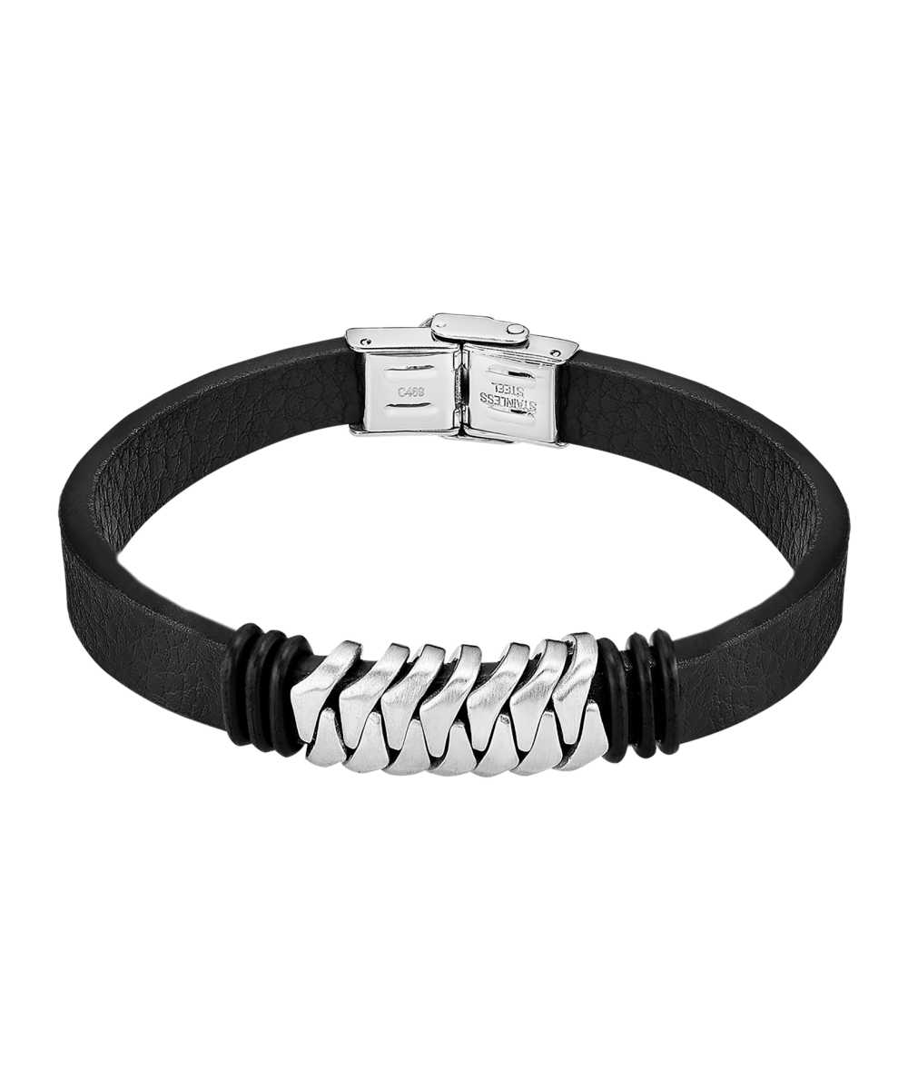 Pulsera LOTUS STYLE LS2588-2/1,  de acero y piel, para caballero.