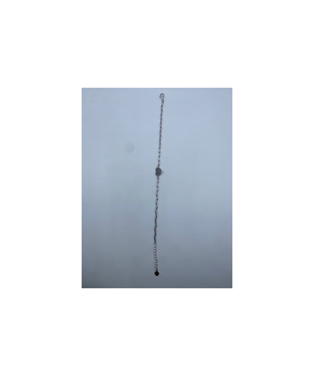 Pulsera de plata de ley, de  925 m/m, con placa corazón.