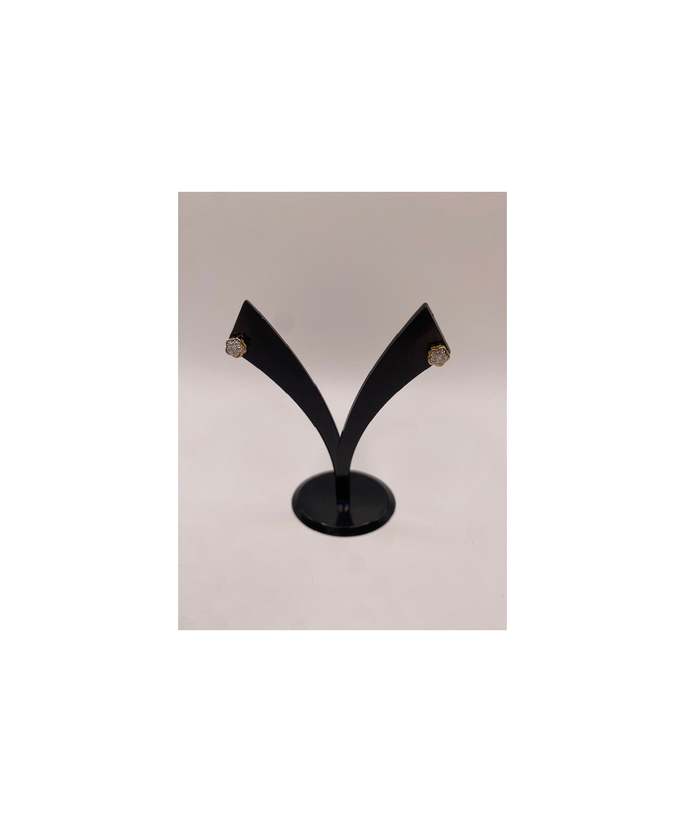 Pendientes de ORO 18 KTS, con circonita