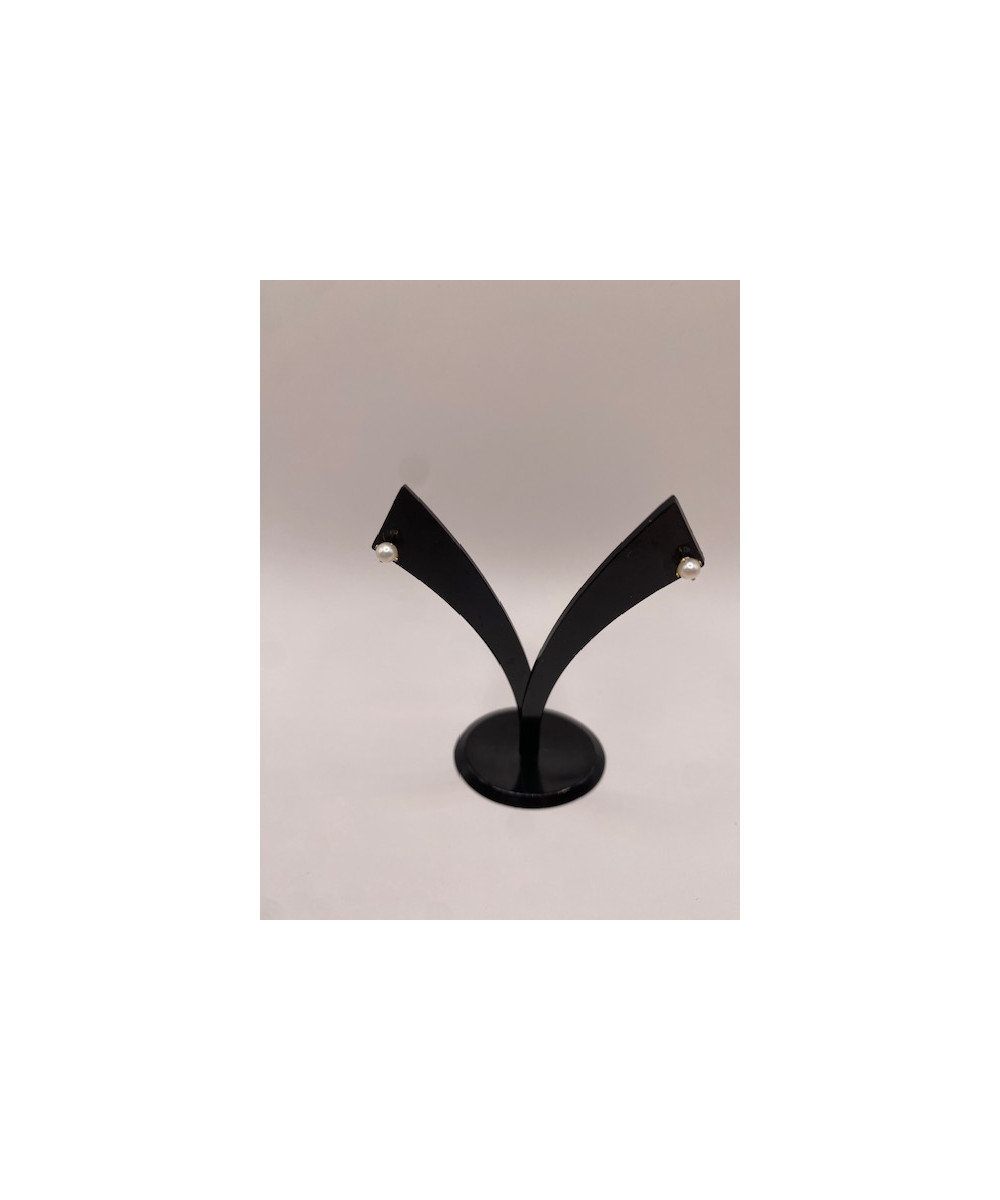 Pendientes de ORO 18 KTS, con perla y cierre a rosca.