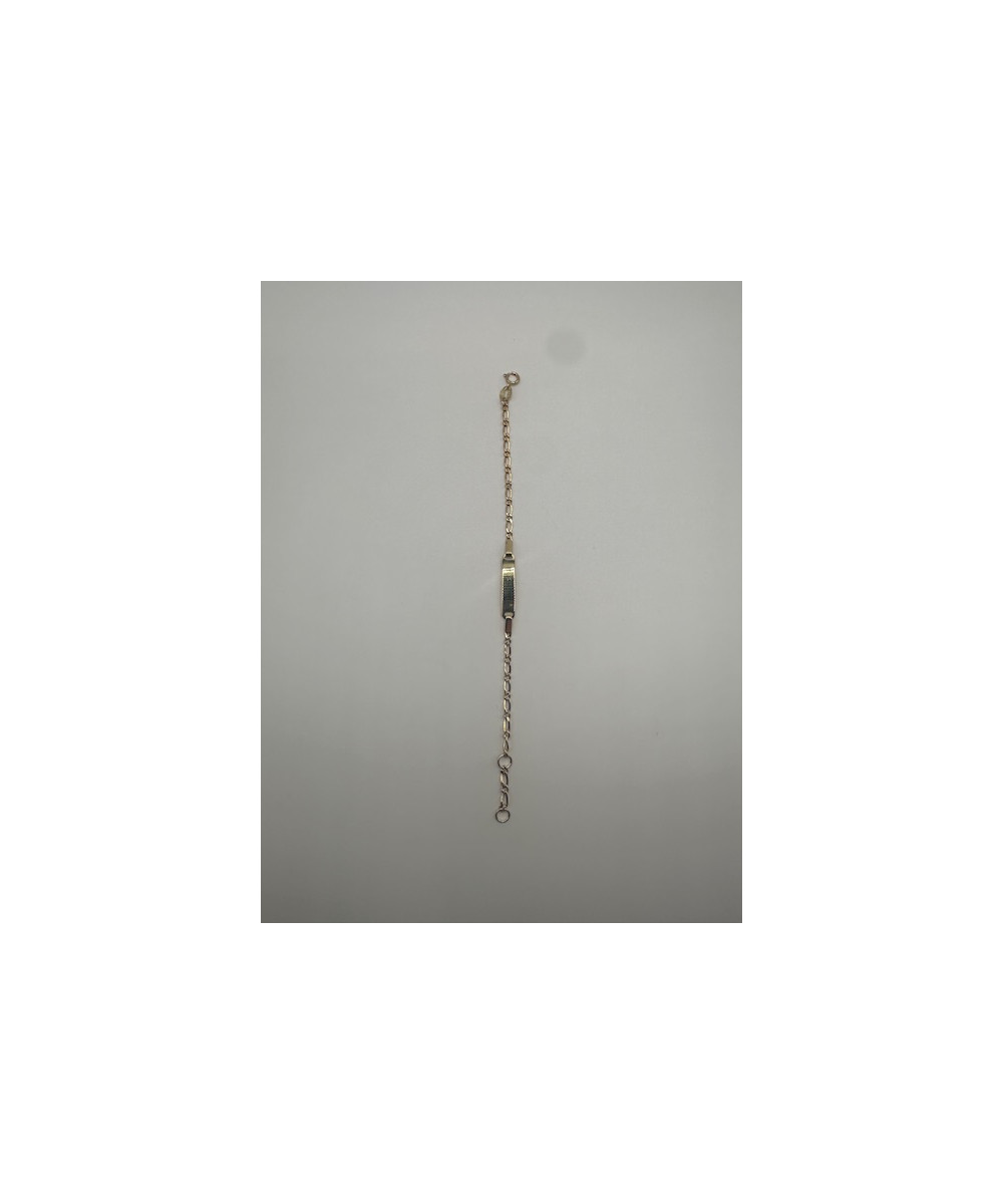 Pulsera de ORO 18 KTS. con placa para grabación