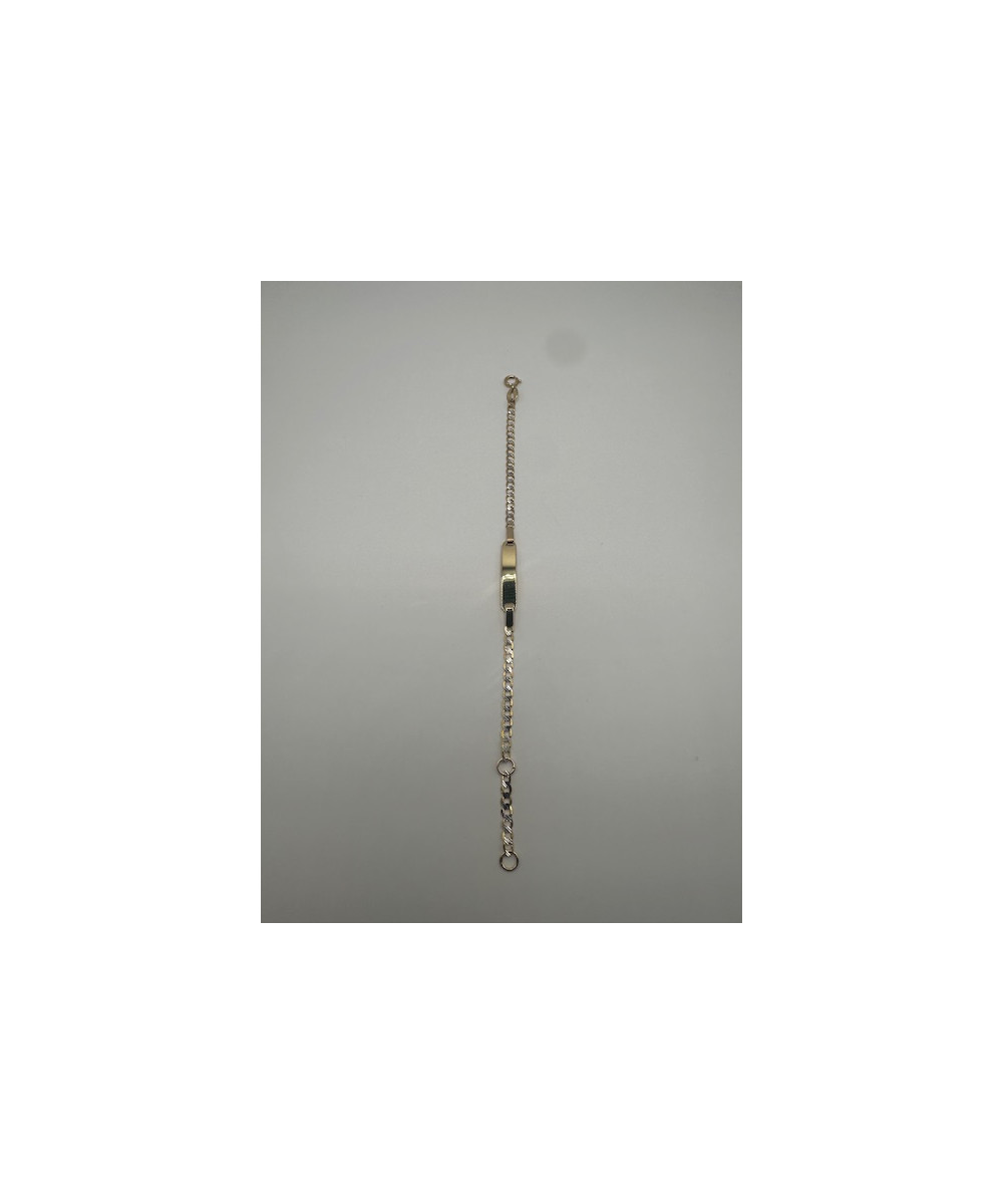 Pulsera de ORO 18 KTS. con placa para grabación