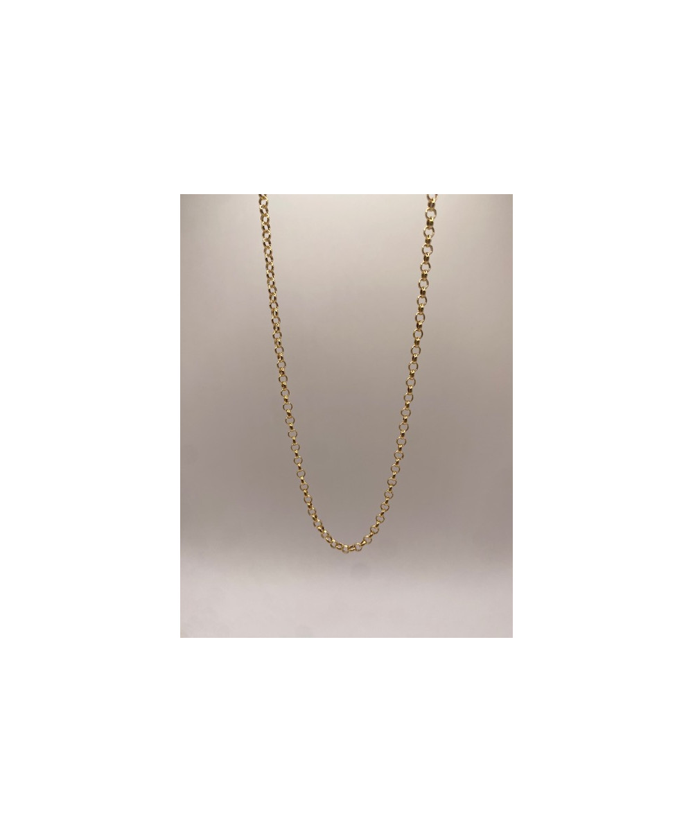 Cadena de oro amarillo de 18 kts, para caballero o señora, de 50 cms
