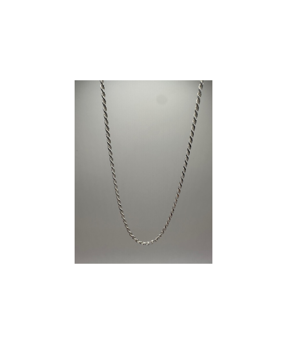 Collar de PLATA DE LEY de 925 m/m, cordón salomónico, de 45 cm