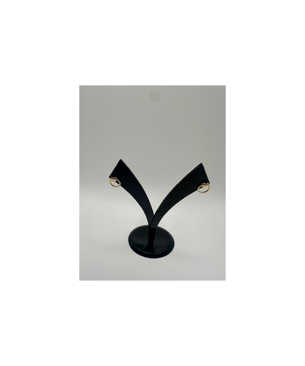 Pendientes de ORO 18 KTS, amarillo con corazón.