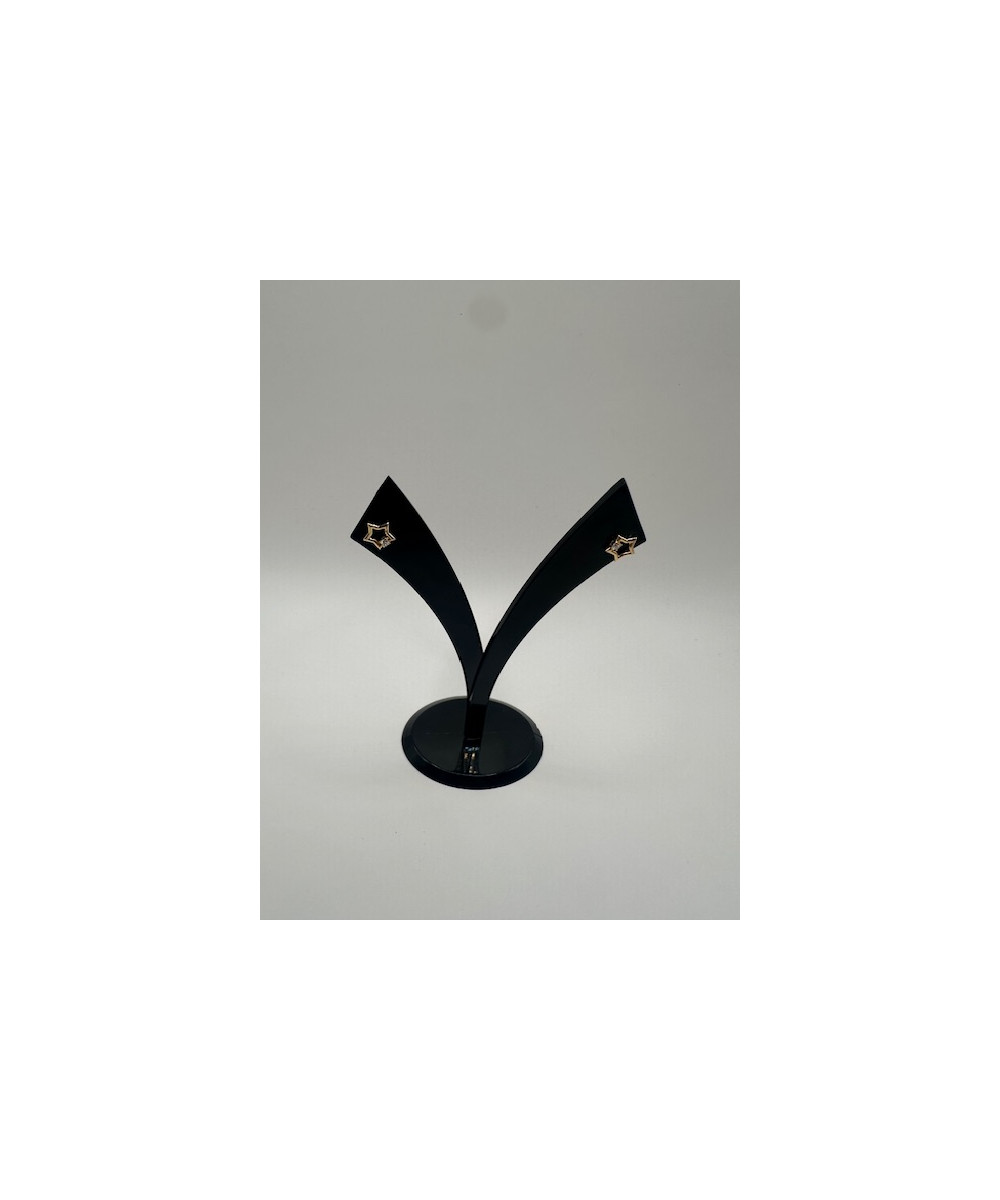 Pendientes de ORO 18 KTS, amarillo con estrella y circonita.