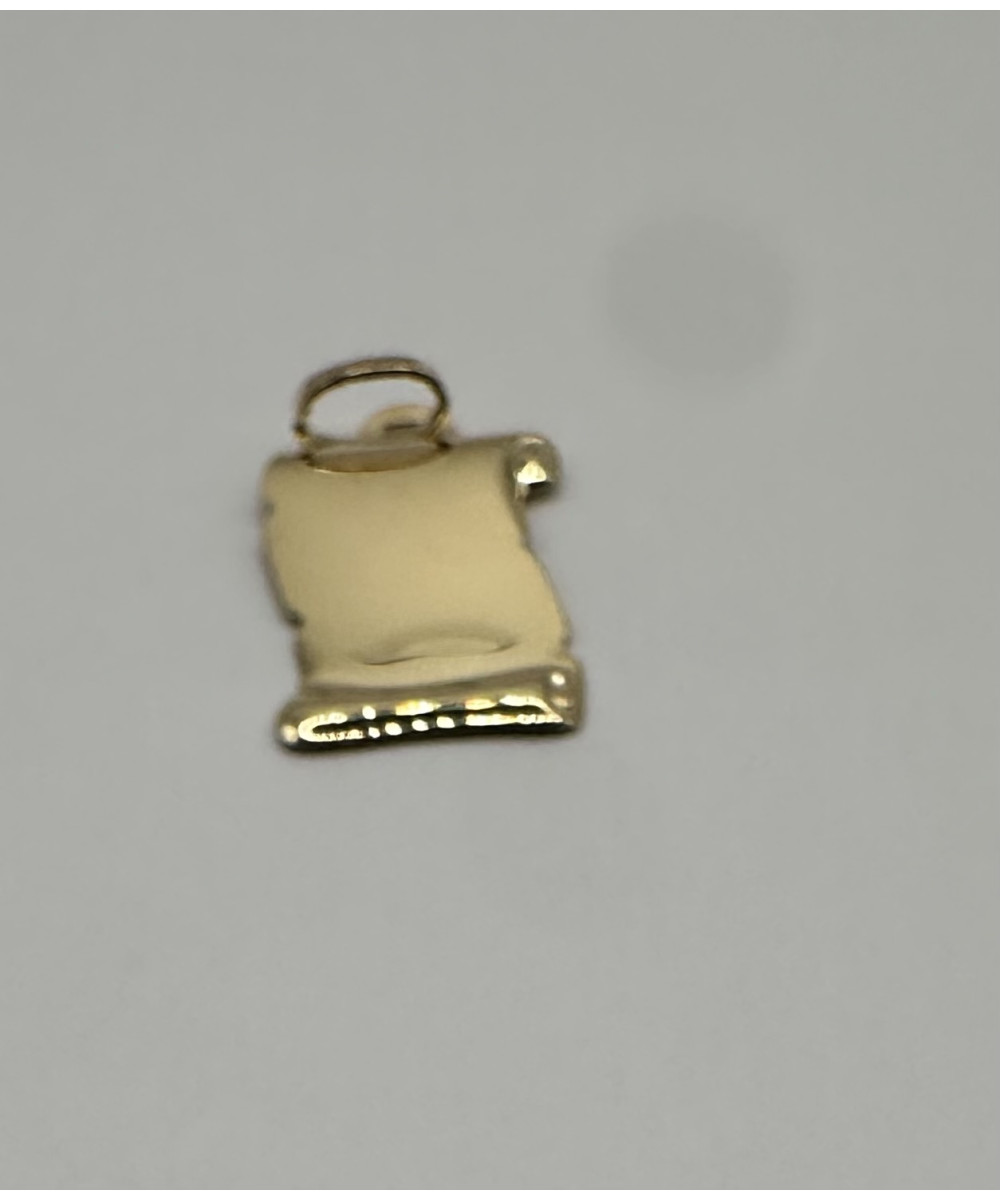 Placa de oro de 18 kts, 750 m/m lisa en forma de pergamino