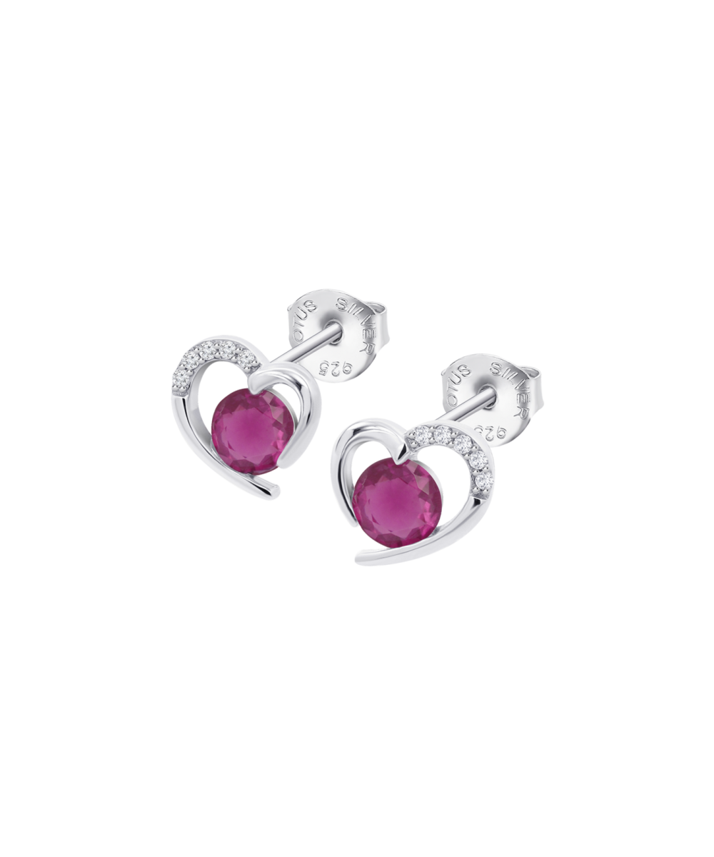 Pendientes de LOTUS SILVER, de plata de ley de 925 m/m, con circonita de color