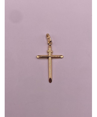 Cruz de ORO blanco, 18 KTS,...
