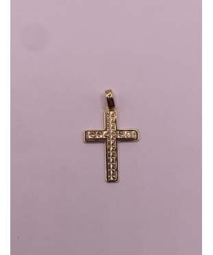 Cruz de ORO blanco, 18 KTS,...