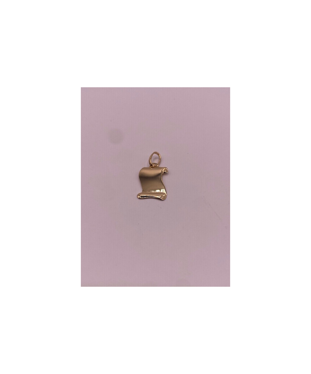 Placa de ORO 18 kts, 750 m/m con forma de pergamino.