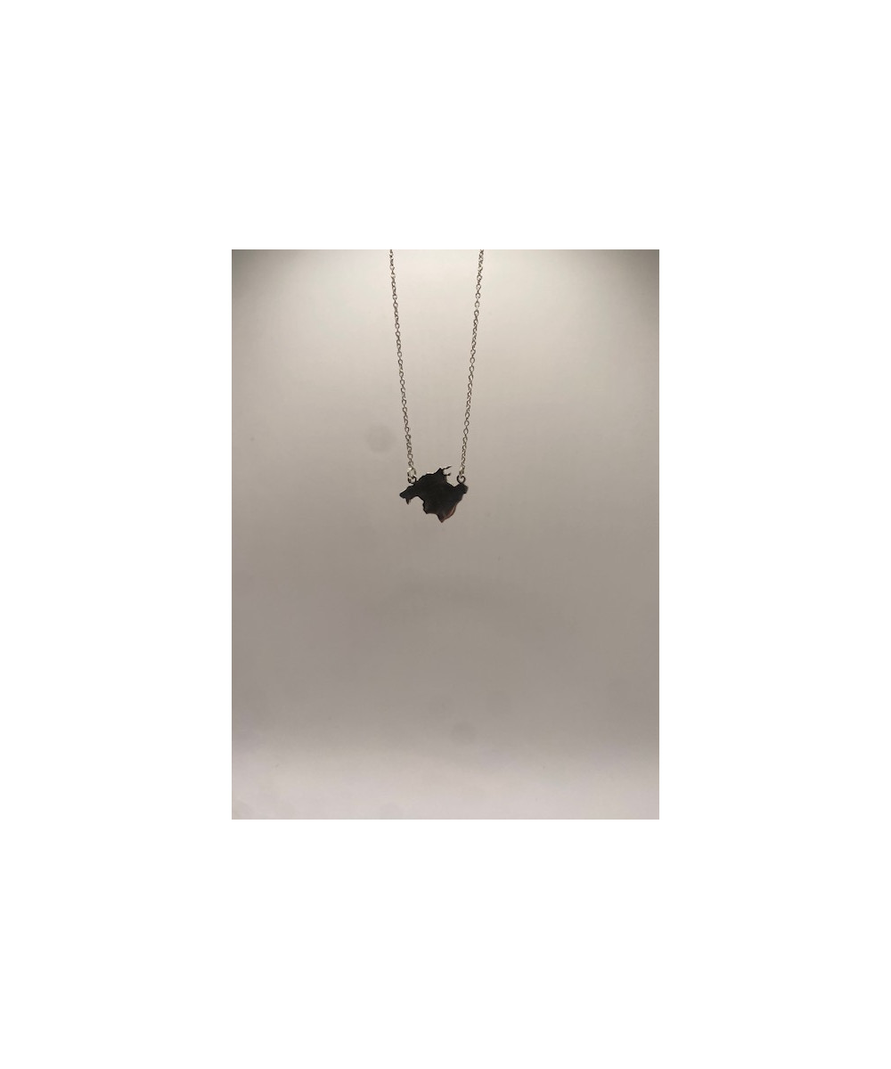 Collar de PLATA DE LEY de 925 m/m, con cadena y la isla de Mallorca.