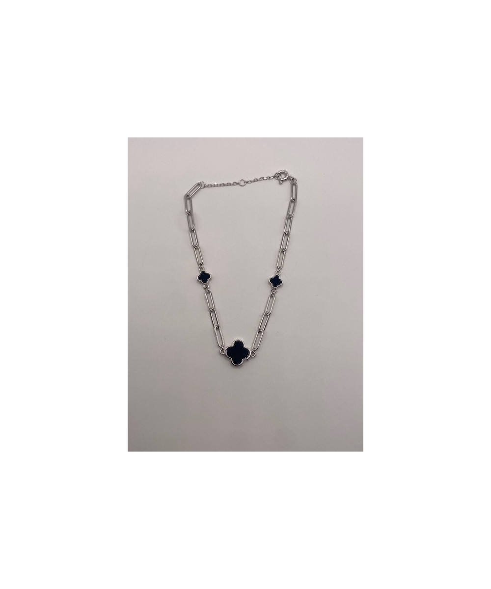 Pulsera de PLATA DE LEY de 925 m/m con piedras negras.