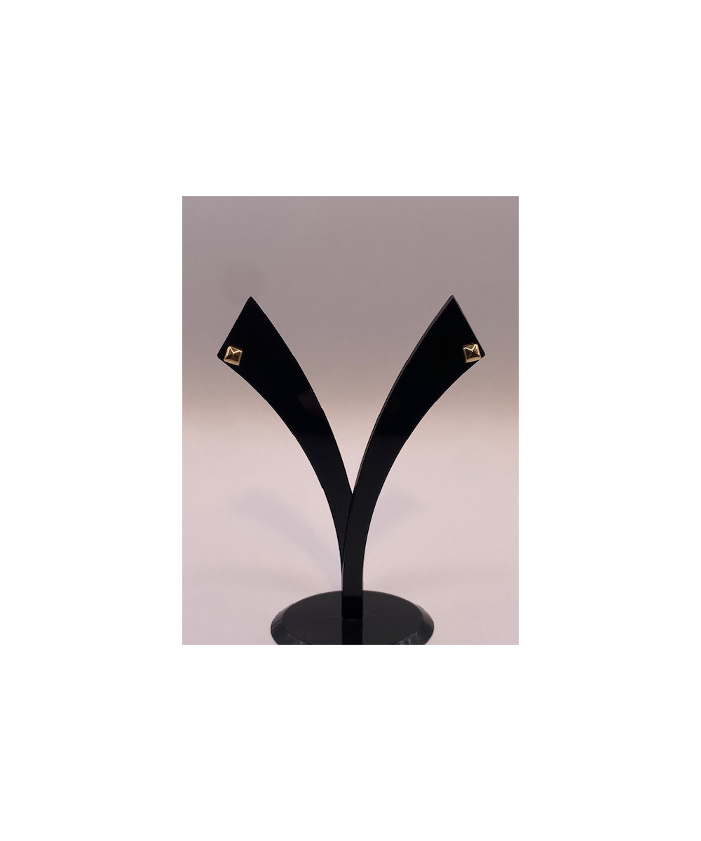 Pendientes de ORO 18 KTS, oro amarillo, forma cuadrada