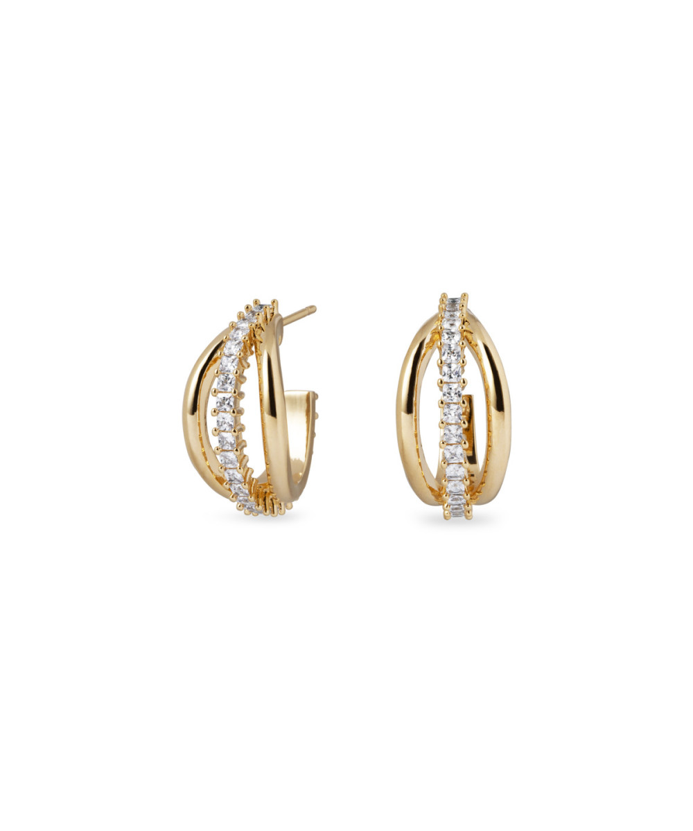 Pendientes semiluna triple Vela con circonitas, de Vidal & Vidal