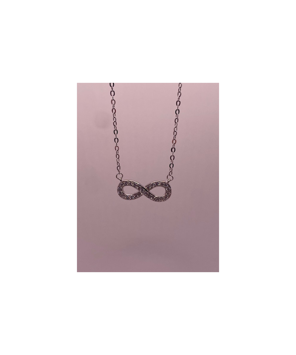 Collar de plata de ley de 925 m/m, con colgante infinito, con circonitas.