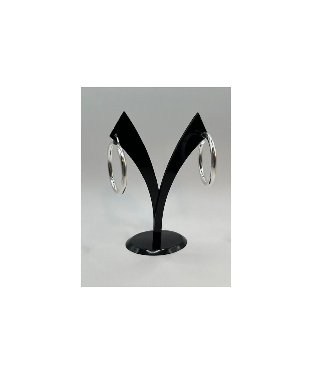 Pendientes de plata de ley de 925 m/m modelo aro liso.