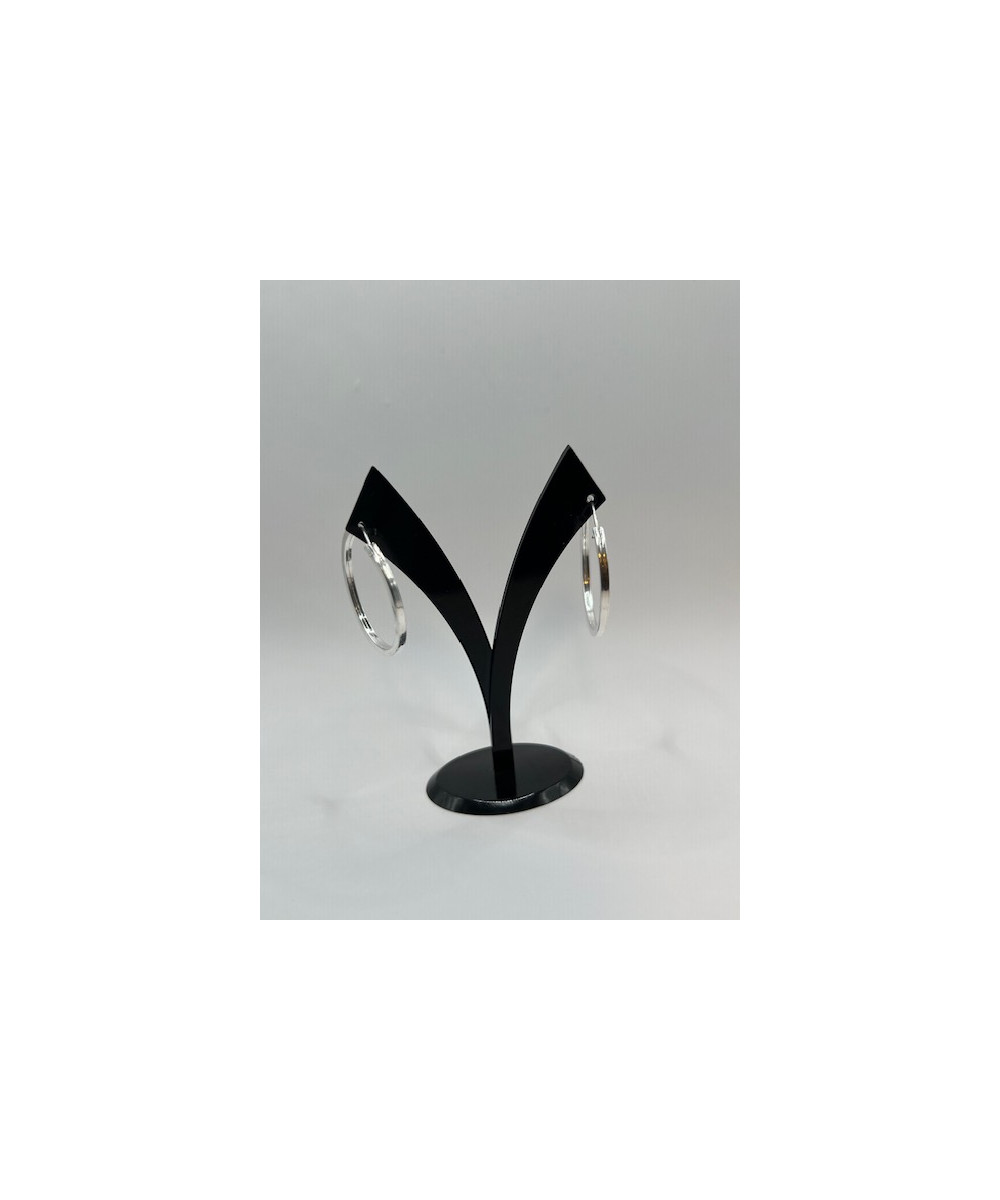 Pendientes de plata de ley de 925 m/m modelo aro liso.