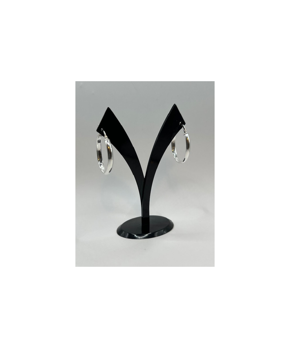 Pendientes de plata de ley de 925 m/m modelo aro liso.