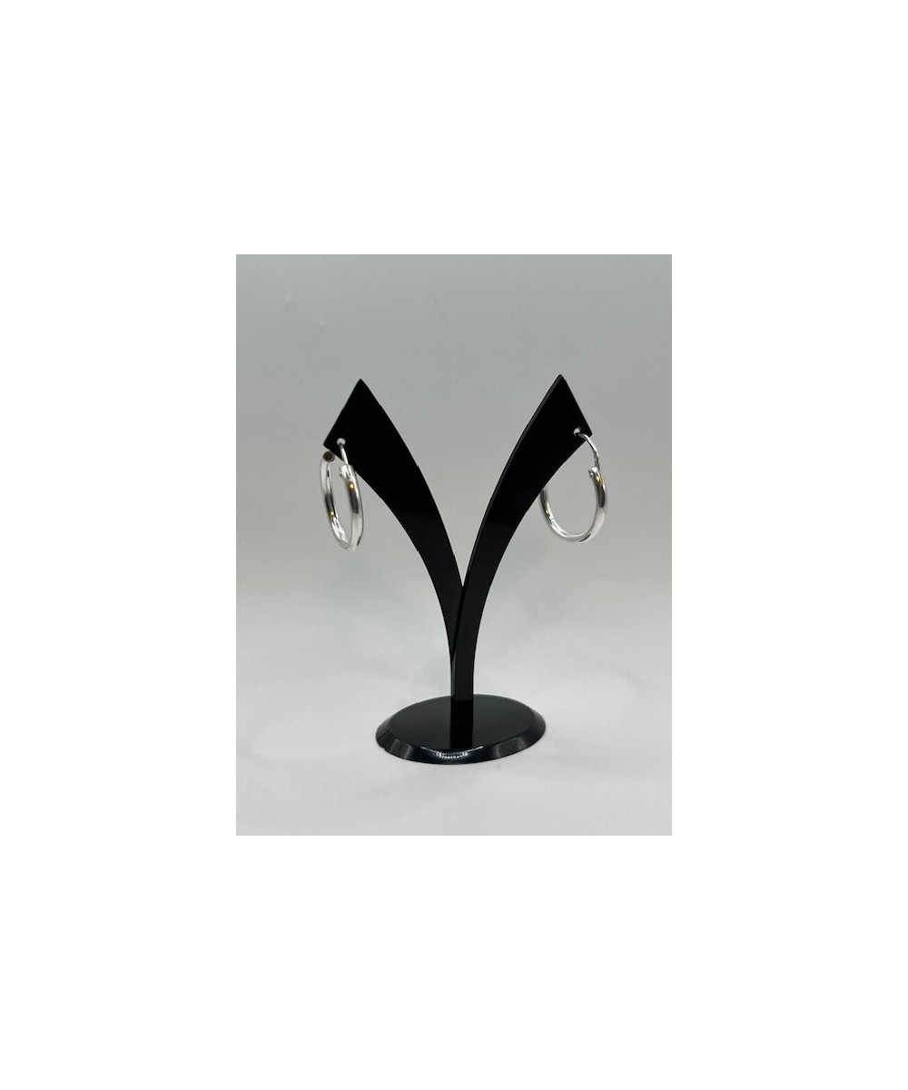 Pendientes de plata de ley de 925 m/m modelo aro liso.