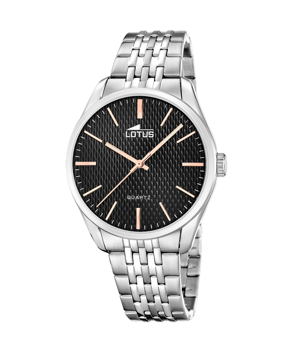 Reloj Lotus Minimalist For Him 19064/4 negro brazalete de acero inoxidable, hombre