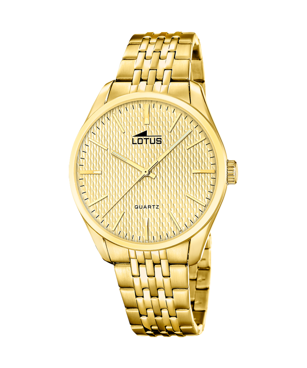 Reloj Lotus Minimalist For Him 19066/1 dorado brazalete de acero inoxidable, hombre