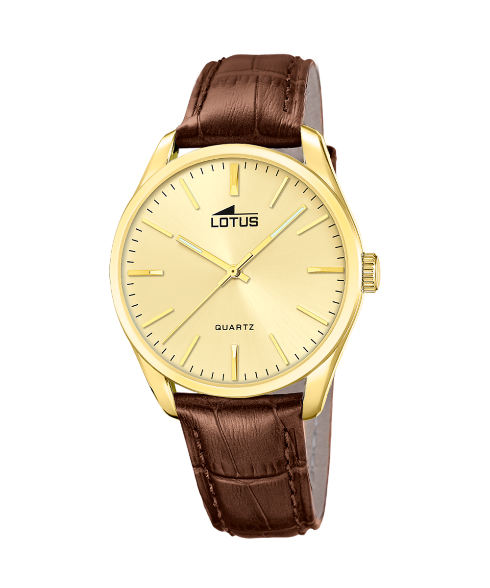 RELOJ LOTUS MINIMALIST FOR HIM 19067/1 DORADO CORREA DE PIEL, HOMBRE