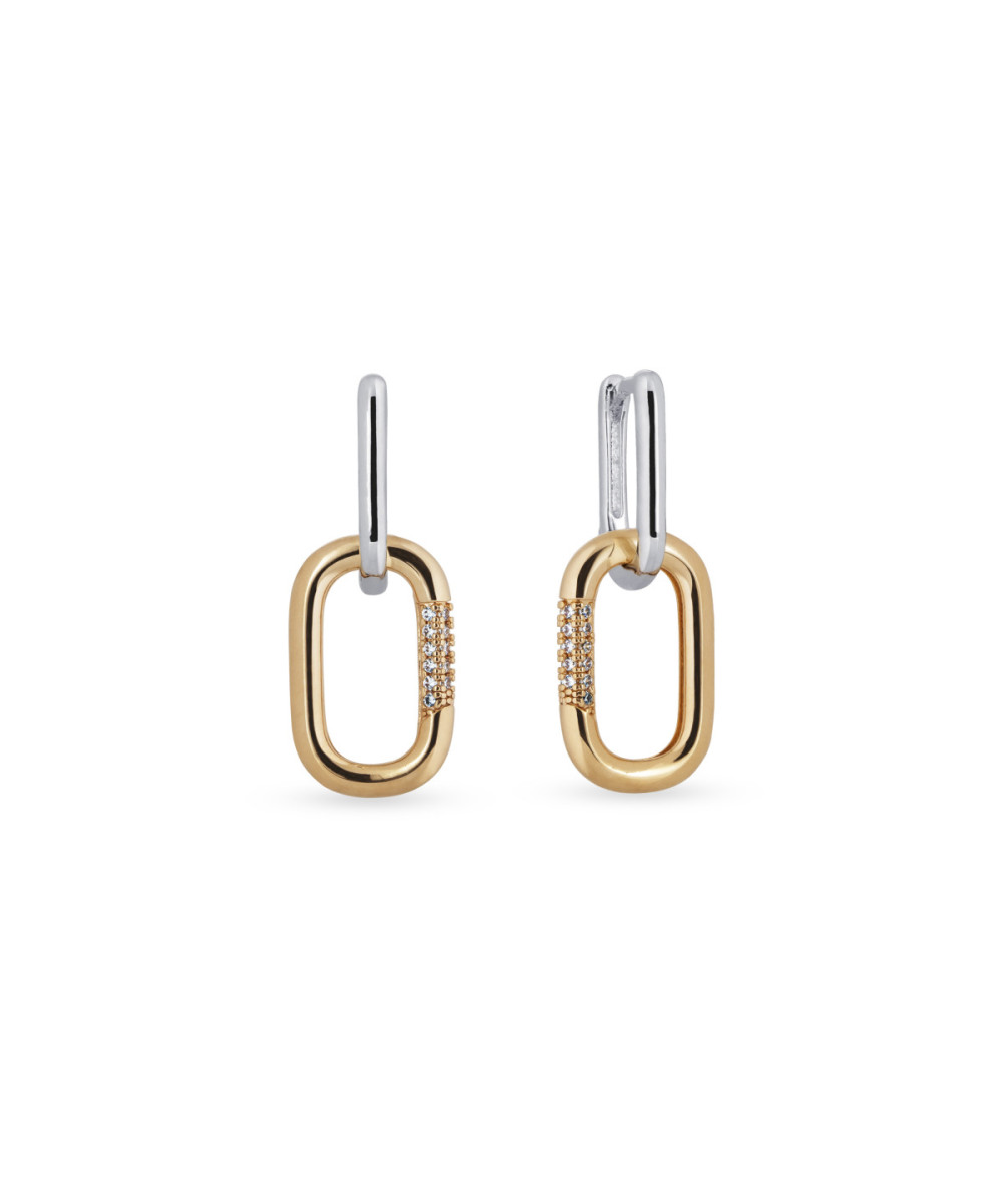 Pendientes de aros eslabones Ariana con circonitas de Vidal & Vidal