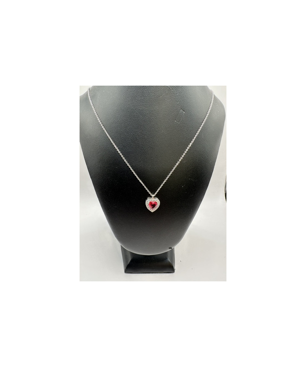 Collar de plata de ley de 925 m/m con colgante con forma de corazón
