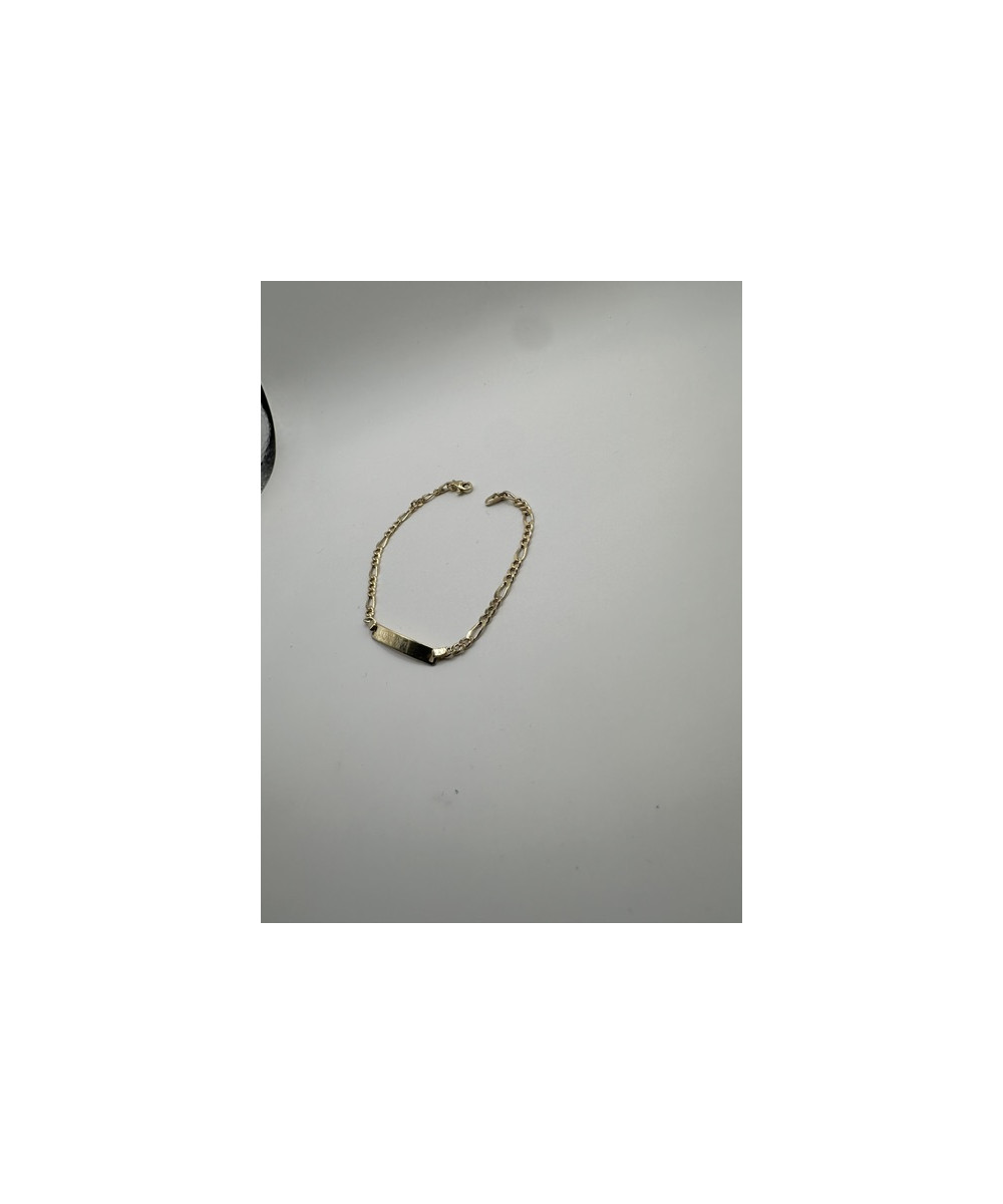 Pulsera de ORO amarillo, de 18 kts (750 m/m), con placa para grabación