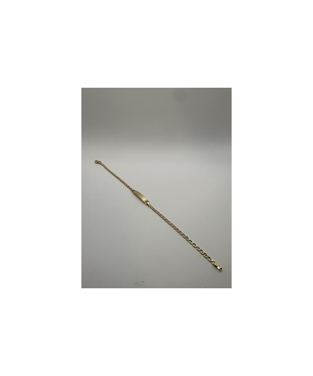 Pulsera de ORO amarillo, de 18 kts (750 m/m), con placa para grabación