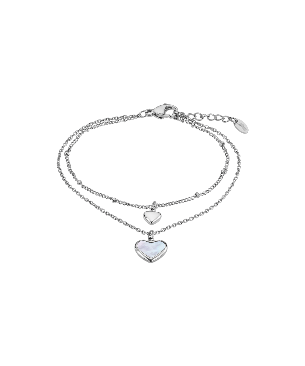 Pulsera LOTUS STYLE, acero de señora con corazones.