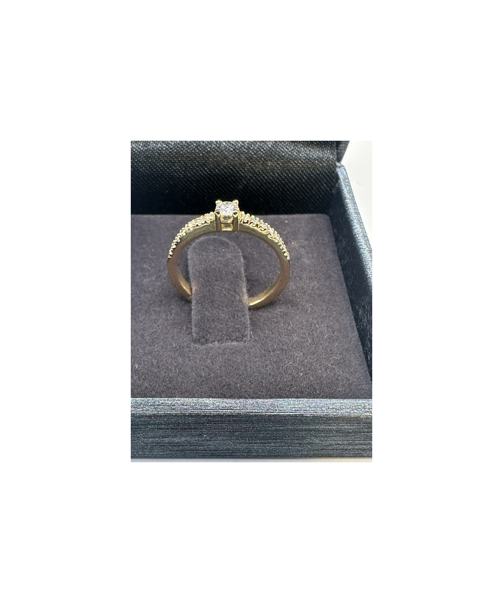 Anillo de ORO 18 kts, 750 m/m con 15 diamantes, Wesselton HVS