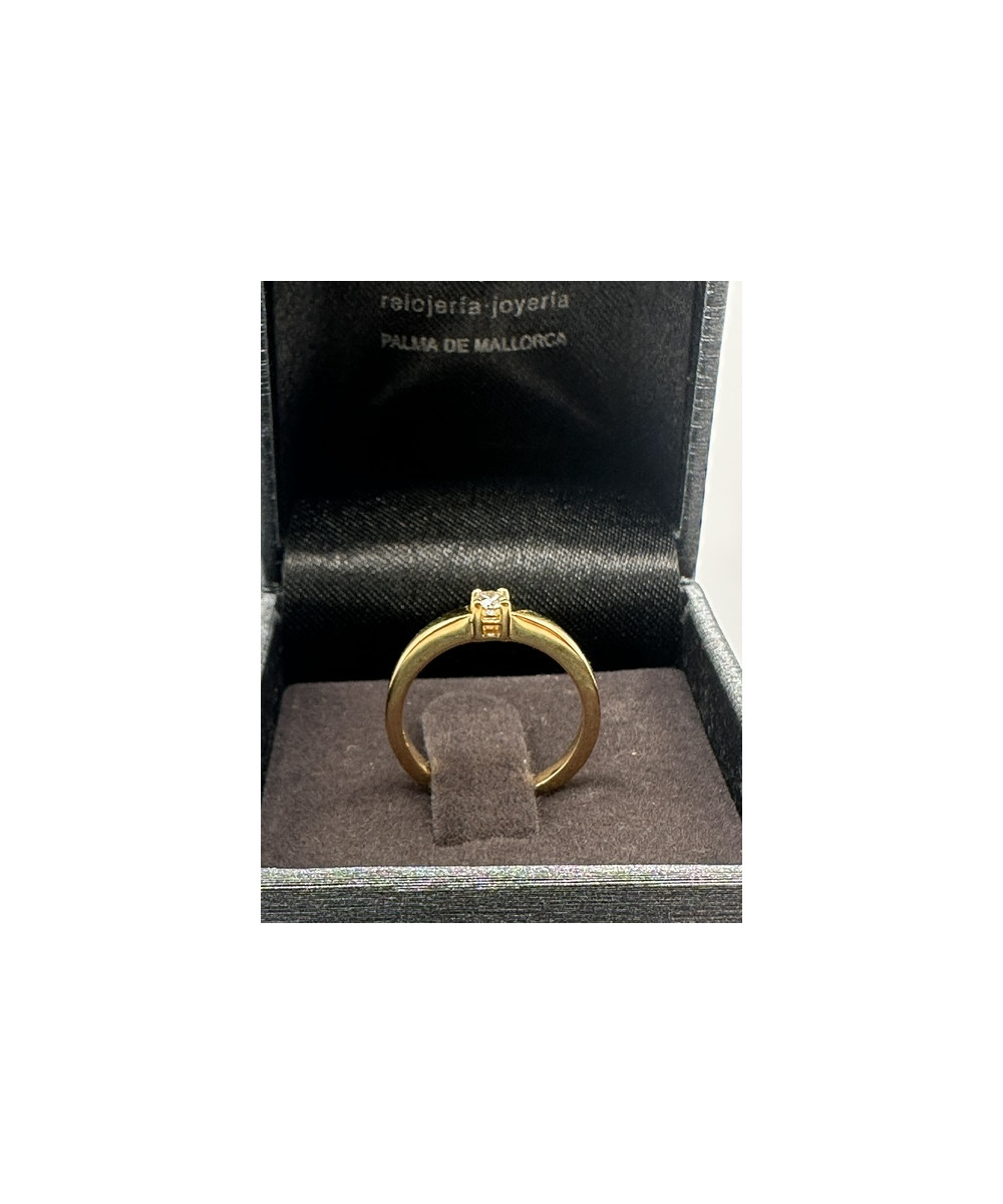Anillo de ORO de  18 kts, 750 m/m con 1 diamante, Wesselton HVS