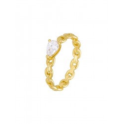 Marea Jewels anillo plata de ley chapada en oro