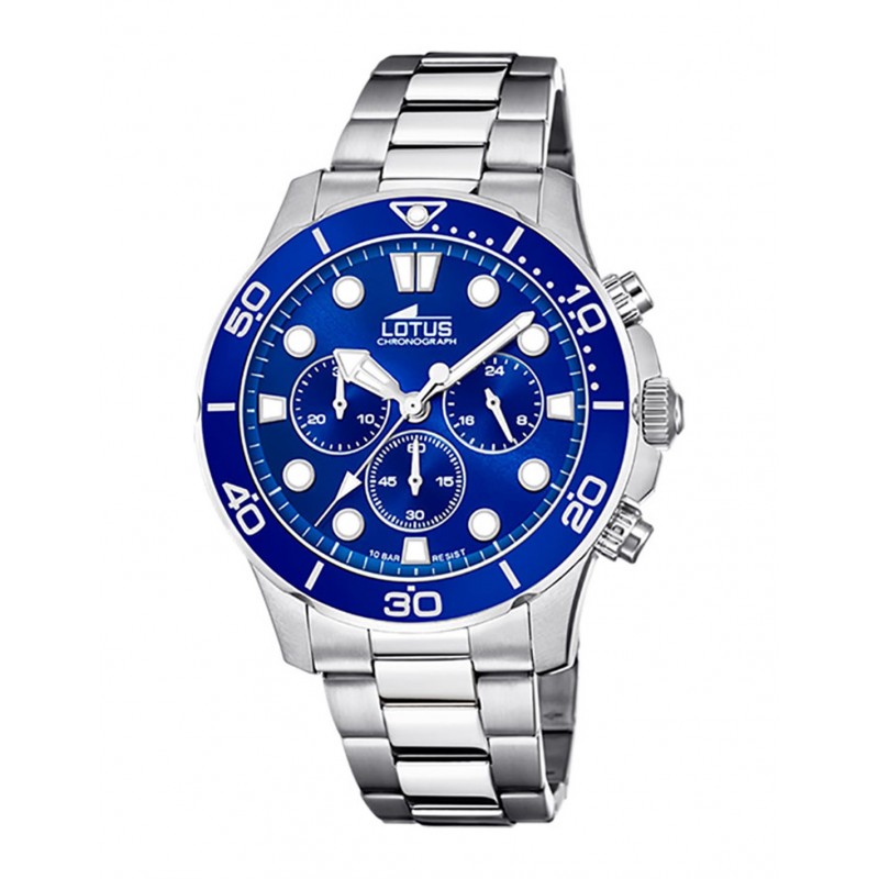 Reloj Lotus para hombre,caja y pulsera de acero y cristal mineral