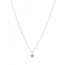 Collar estrella. Plata de 1ª Ley rodiada. Esmalte fucsia, de MAREA