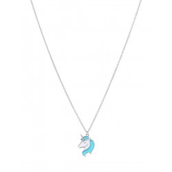 Collar unicornio. Plata de 1ª Ley rodiada. Esmalte turquesa, de MAREA